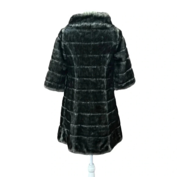 BB Dakota Vintage Inspired Faux Fur 3/4 Sleeve Black Gray Coat  Size Small - Picture 6 of 7